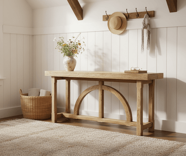 Heritage Elm Arch Console Table - 1540mm at Online8 Furniture Auckland NZ