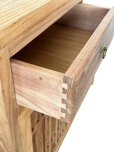 Heritage Elm Slat Buffet Table - 1000mm at Online8 Furniture Auckland NZ