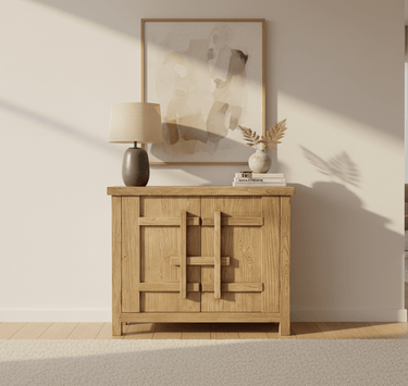 Heritage Elm Woodlock 2 Door Cabinet - Natural at Online8 Furniture Auckland NZ