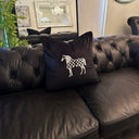 Horse Embroidery Cushion Cover - Black at Online8 Furniture Auckland NZ