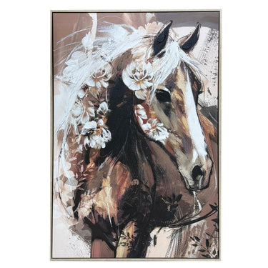 Horse Gaze Hand Painted Framed Canvas Wall Art at Online8 Furniture Auckland NZ