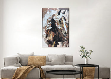 Horse Gaze Hand Painted Framed Canvas Wall Art at Online8 Furniture Auckland NZ