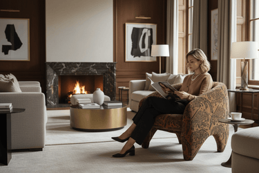 Huntress Accent Chair - Tiger Brown at Online8 Furniture Auckland NZ