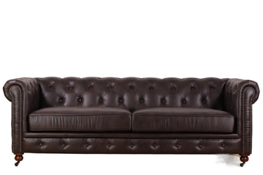 Huskins Chesterfield 3 Seater Sofa - Dark Brown at Online8 Furniture Auckland NZ