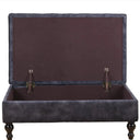 Huskins Chesterfield Ottoman with Storage - Charcoal at Online8 Furniture Auckland NZ