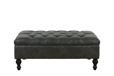 Huskins Chesterfield Ottoman with Storage - Charcoal at Online8 Furniture Auckland NZ