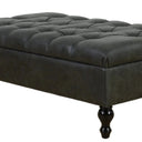 Huskins Chesterfield Ottoman with Storage - Charcoal at Online8 Furniture Auckland NZ
