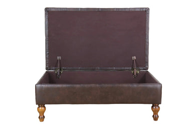 Huskins Chesterfield Ottoman with Storage - Light Brown at Online8 Furniture Auckland NZ