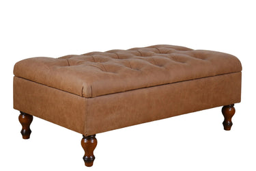 Huskins Chesterfield Ottoman with Storage - Light Brown at Online8 Furniture Auckland NZ