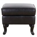 Huskins Leather Ottoman - Black at Online8 Furniture Auckland NZ