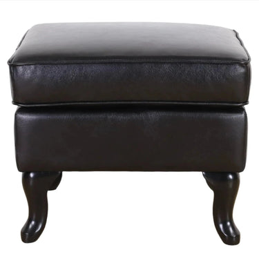Huskins Leather Ottoman - Black at Online8 Furniture Auckland NZ