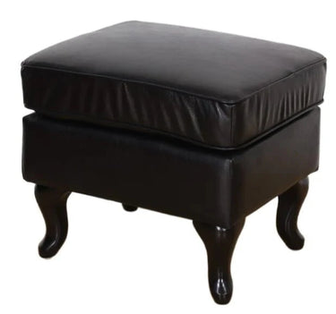 Huskins Leather Ottoman - Black at Online8 Furniture Auckland NZ
