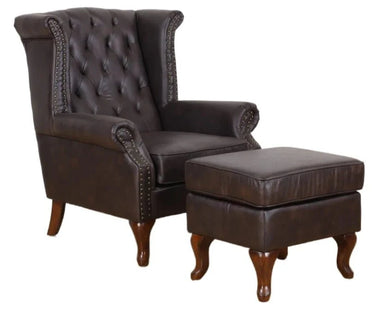 Huskins Leather Ottoman - Brown at Online8 Furniture Auckland NZ