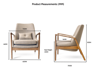 Ib Kofod-Larsen Seal Lounge Chair - Linen at Online8 Furniture Auckland NZ