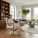 Ib Kofod-Larsen Seal Lounge Chair - Linen at Online8 Furniture Auckland NZ