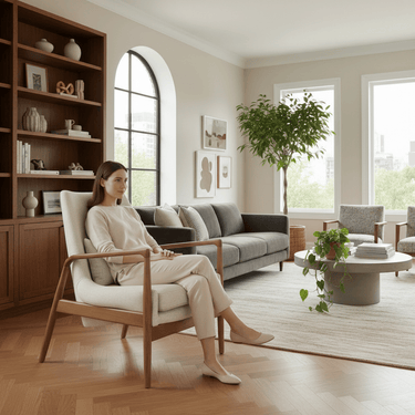 Ib Kofod-Larsen Seal Lounge Chair - Linen at Online8 Furniture Auckland NZ
