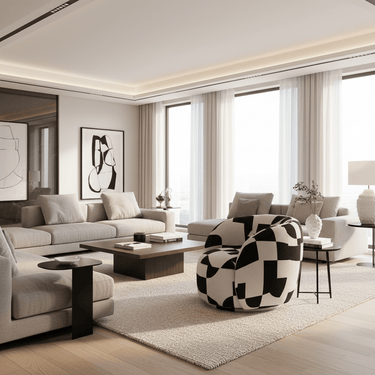 Idaho Occasional Swivel Chair - Black & White at Online8 Furniture Auckland NZ