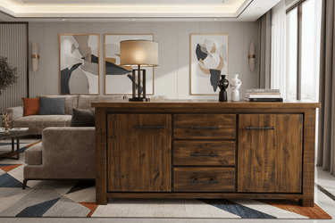 Industrial 2 Door 3 Drawer Buffet Table at Online8 Furniture Auckland NZ