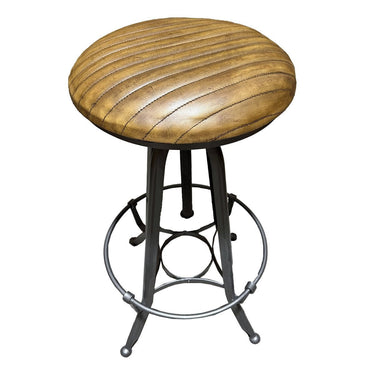 Industrial leather barstool at Online8 Furniture Auckland NZ