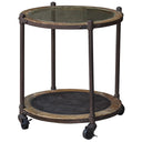 Industrial Side Table with Wheels - Reclaimed Elm at Online8 Furniture Auckland NZ