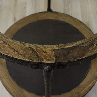 Industrial Side Table with Wheels - Reclaimed Elm at Online8 Furniture Auckland NZ