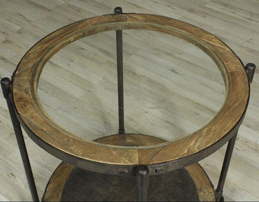 Industrial Side Table with Wheels - Reclaimed Elm at Online8 Furniture Auckland NZ