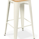 Industry Bar Stool With Ash Timber Top - White at Online8 Furniture Auckland NZ