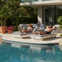 Infinity Sun Lounger - Grey & White at Online8 Furniture Auckland NZ