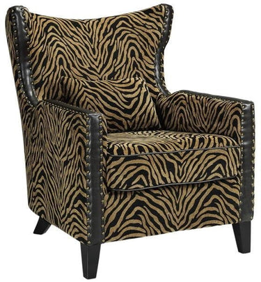 Instinct Armchair with Ottoman - Zebra Print at Online8 Furniture Auckland NZ