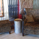 Instinct Armchair with Ottoman - Zebra Print at Online8 Furniture Auckland NZ