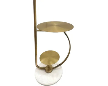 Iron & Marble Arched Floor Lamp with Table – Gold at Online8 Furniture Auckland NZ