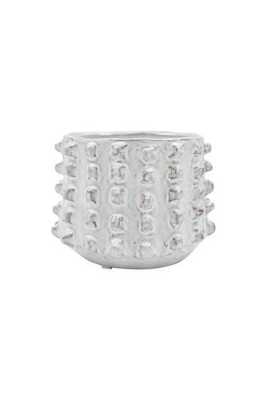 Izak Off-White Glaze Planter Small at Online8 Furniture Auckland NZ