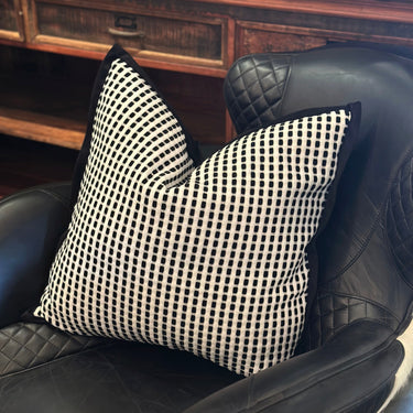 Jacquard Cushion Cover - Black & White at Online8 Furniture Auckland NZ
