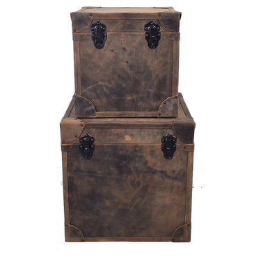 Jaipur Leather Storage Boxes Set at Online8 Furniture Auckland NZ