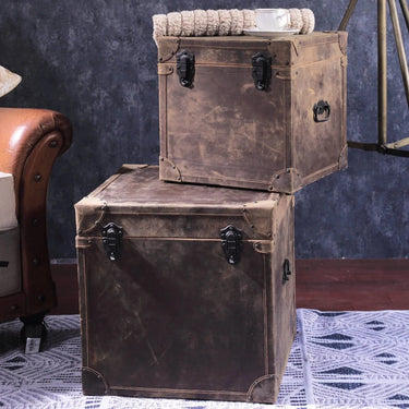 Jaipur Leather Storage Boxes Set at Online8 Furniture Auckland NZ