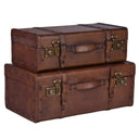Jaipur Set Of Leather Trunks at Online8 Furniture Auckland NZ