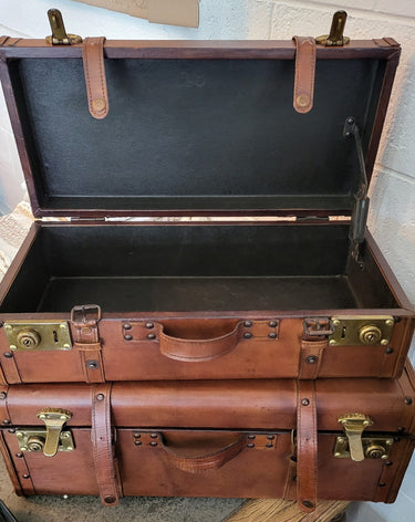 Jaipur Set Of Leather Trunks at Online8 Furniture Auckland NZ