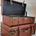 Jaipur Set Of Leather Trunks at Online8 Furniture Auckland NZ