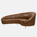 Jane Curved Leather Sofa - Brown at Online8 Furniture Auckland NZ