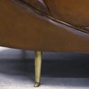 Jane Curved Leather Sofa - Brown at Online8 Furniture Auckland NZ