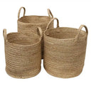 Jute Basket set/3 Round at Online8 Furniture Auckland NZ