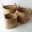 Jute Basket Set of 3 Square Natural at Online8 Furniture Auckland NZ