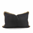 Jute Flange Cushion Cover - Black & Natural at Online8 Furniture Auckland NZ