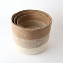 Jute Natural/White Set of 3 Basket at Online8 Furniture Auckland NZ