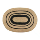 Jute Oval Placemat - Black + Natural at Online8 Furniture Auckland NZ