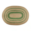 Jute Oval Placemat - Natural/Green at Online8 Furniture Auckland NZ