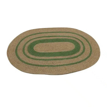 Jute Oval Placemat - Natural/Green at Online8 Furniture Auckland NZ