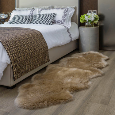 Kaikoura Long Wool Double NZ Sheepskin Rug - Taupe at Online8 Furniture Auckland NZ