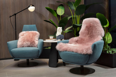 Kaikoura Long Wool Single NZ Sheepskin Rug - Rose at Online8 Furniture Auckland NZ