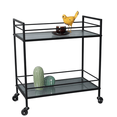 Kailman Metal Bar Cart - Black at Online8 Furniture Auckland NZ
